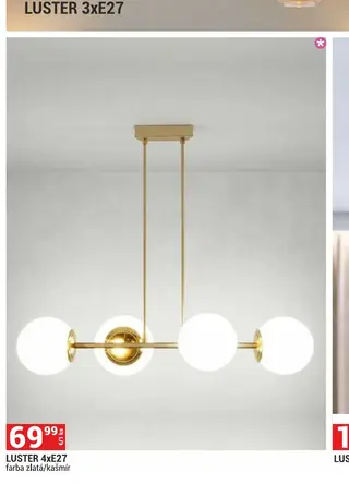 Luster 4xE27 farba zlatá/kašmír