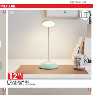 Stolná lampa LED 6W, 6 kWh/1000 h, rôzne farby