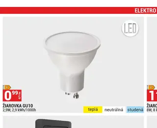 Žiarovka GU10 2,9W