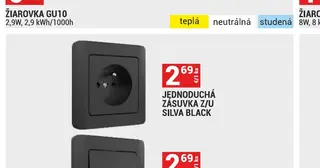 Jednoduchá zásuvka Z/U Silva Black