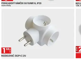 Rozdeľovač 3x2P+Z Z/U