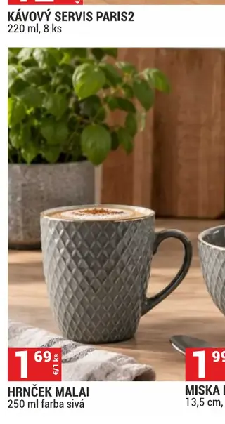 Hrnček Malai 250 ml farba sivá