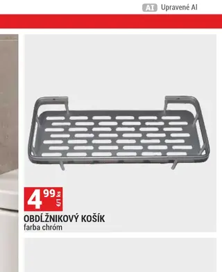 Obdĺžnikový košík farba chróm