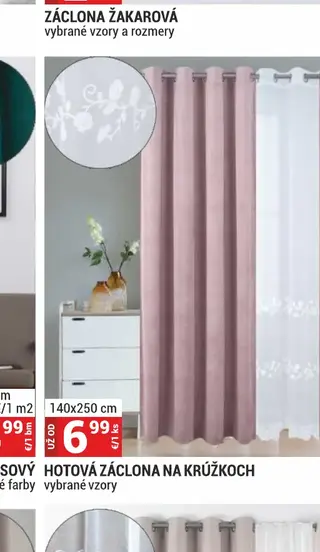 Hotová záclona na krúžkoch 140x250 cm