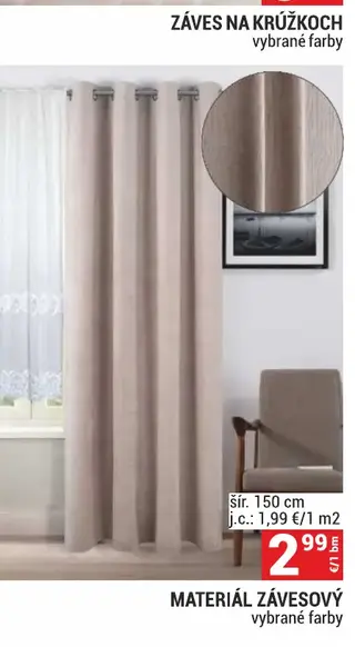 Materiál závesový šír. 150 cm