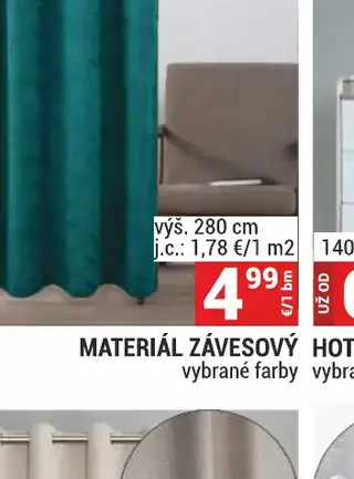 Materiál závesový výš. 280 cm