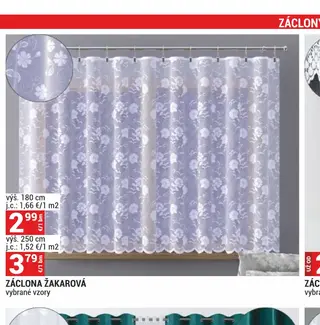 Záclona žakarová výš. 250 cm