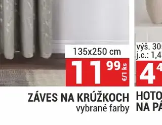 Záves na krúžkoch 135x250 cm