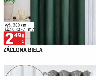 Záclona biela výš. 300 cm