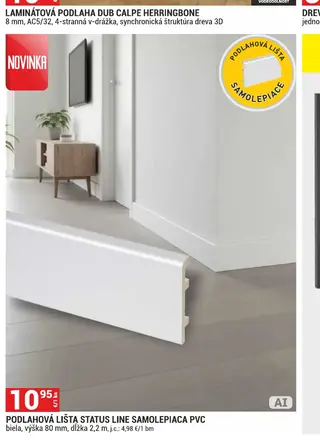 Podlahová lišta Status Line samolepiaca PVC