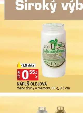 Náplň olejová rôzne druhy a rozmery 80 g, 9,5 cm