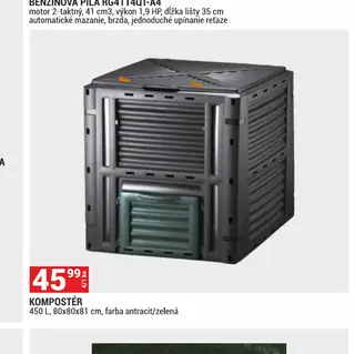 Kompostér 450 L, 80x80x81 cm, farba antracit/zelená