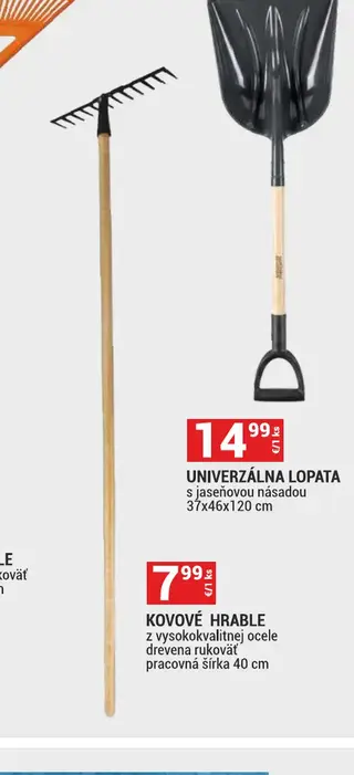 Kovové hrable z vysokokvalitnej ocele, drevená rukoväť, pracovná šírka 40 cm