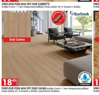 Vinylová podlaha SPC Dub Calma hrúbka 4 mm + 1 mm integrovaný podklad, trieda záťaže 33, 4-stranná v-drážka, synchrónna štruktúra