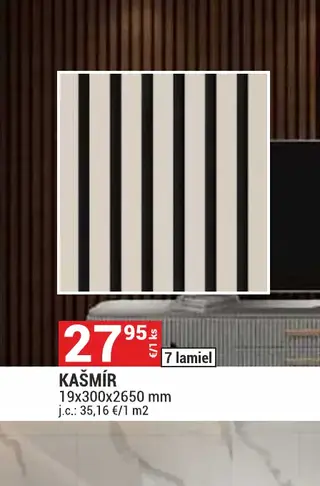 Akustické lamely Kašmír 19x300x2650 mm