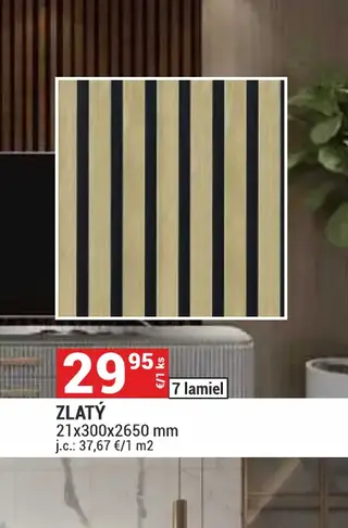 Akustické lamely Zlatý 21x300x2650 mm