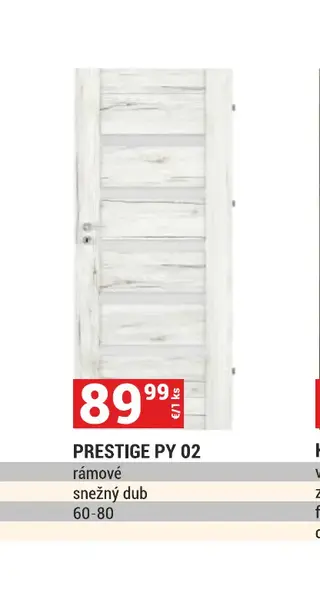 PRESTIGE PY 02 rámové, snežný dub 60-80