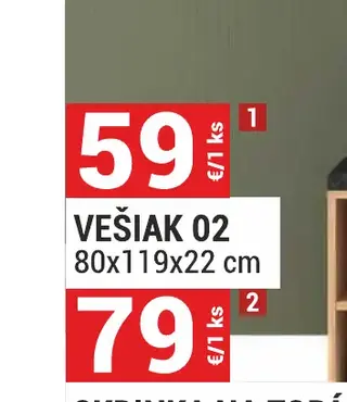 Vešiak 02 80x119x22 cm Predsieňový nábytok Renes