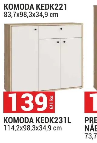 Komoda KEDK231L 114,2x98,3x34,9 cm
