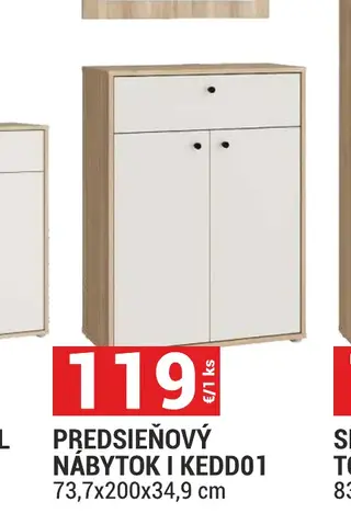 Predsieňový nábytok I KEDD01 73,7x200x34,9 cm