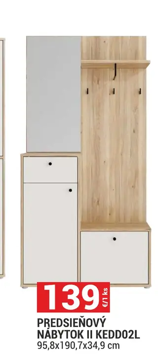 Predsieňový nábytok II KEDD02L 95,8x190,7x34,9 cm