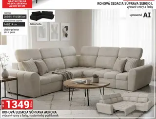 Rohová sedacia súprava Aurora