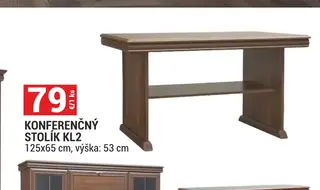 Konferenčný stolík KL2 125x65 cm, výška: 53 cm