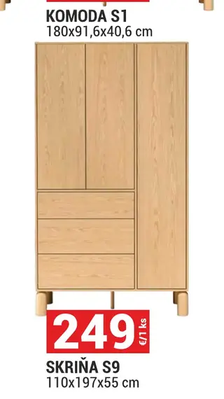 Skriňa S9 110x197x55 cm