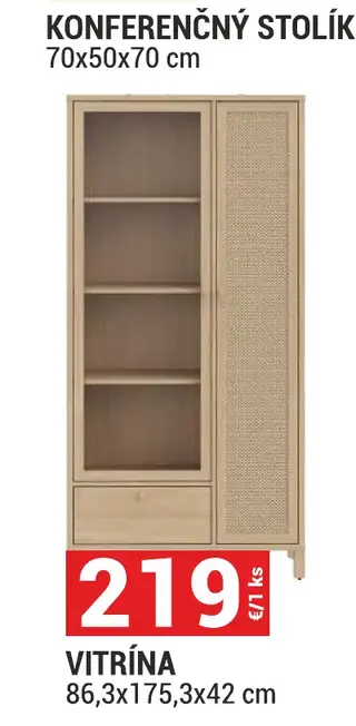 Vitrína 86,3x175,3x42 cm