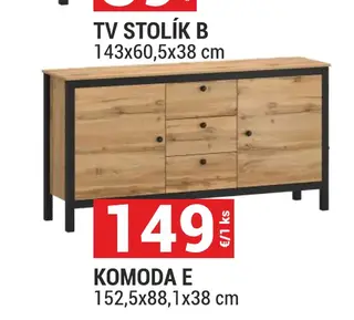 Komoda E Systém Palmer 152,5x88,1x38 cm