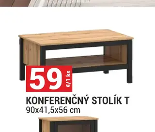Konferenčný stolík T Systém Palmer 90x41,5x56 cm