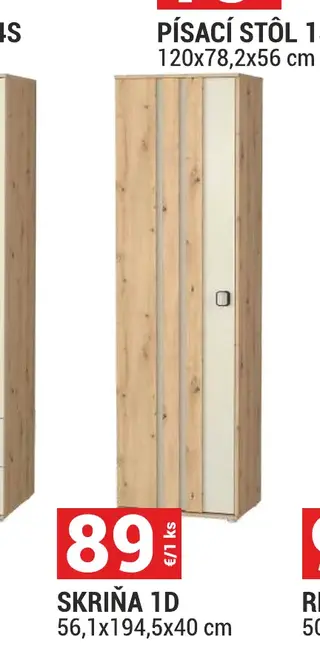 Skriňa 1D Camari 56,1x194,5x40 cm