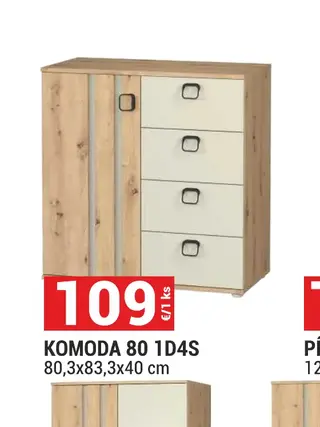Komoda 80 1D4S Camari 80,3x83,3x40 cm