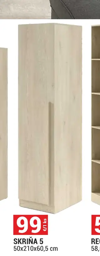 Skriňa 5 50x210x60,5 cm