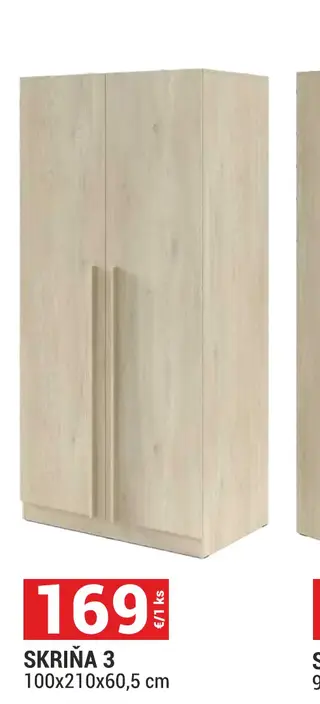 Skriňa 3 100x210x60,5 cm