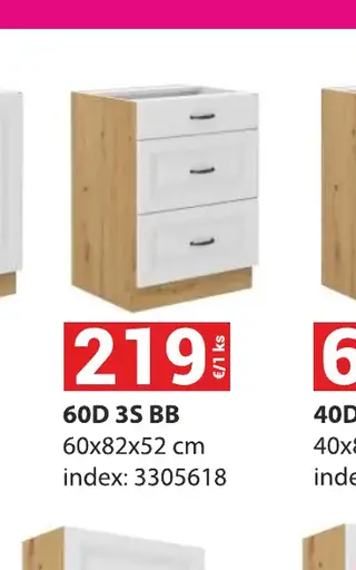 60D 3S BB 60x82x52 cm