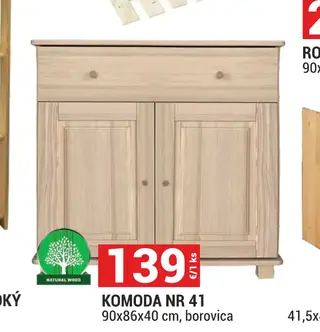 Komoda NR 41 90x86x40 cm, borovica