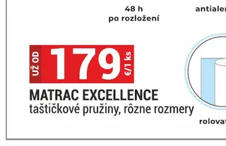 Matrac Excellence taštičkové pružiny, rôzne rozmery
