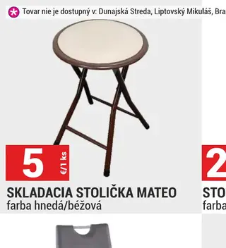 Skladacia stolička Mateo farba hnedá/béžová