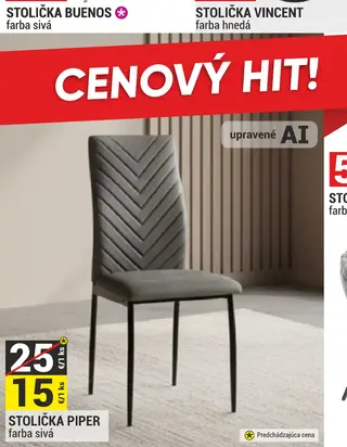 Stolička Piper farba sivá