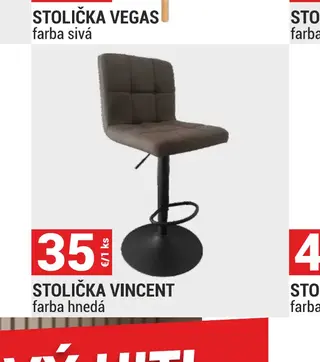 Stolička Vincent farba hnedá