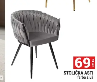 Stolička Asti farba sivá