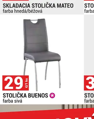 Stolička Buenos farba sivá