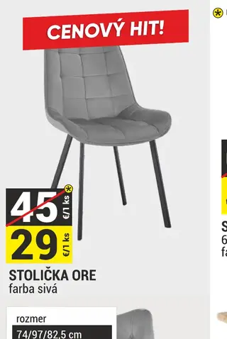Stolička Ore farba sivá