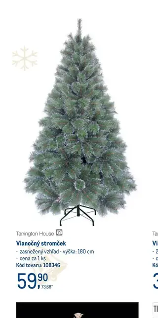 Tarrington House Vianočný stromček zasnežený vzhľad výška 180 cm