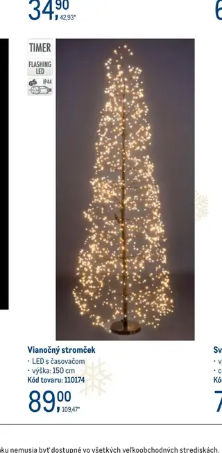 Vianočný stromček LED s časovačom výška 150 cm