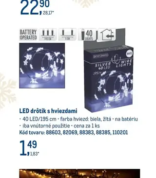 LED drôtik s hviezdami