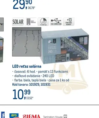 LED reťaz solárna 240 LED