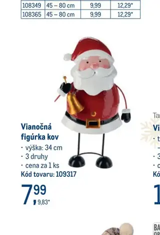 Vianočná figúrka kov
