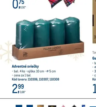 Adventné sviečky bal. 4 ks